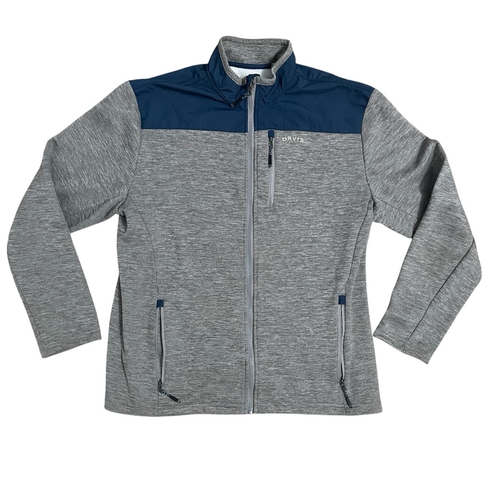 Orvis Gray and Navy Full-Zip Performance Jacket